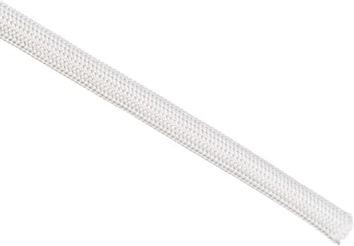 uxcell Manga de trenzado de aislamiento, 9.8 pies - 5 mm de manga de fibra de vidrio de alta temperatura blanca Blanco