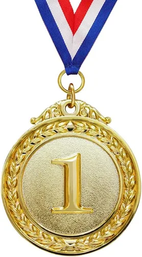 Miniatura 5 de Myartte Juego de 5 medallas de oro – Medallas de premio de estilo olímpico para deportes, competiciones, abejas de ortografía, recuerdos de fiesta