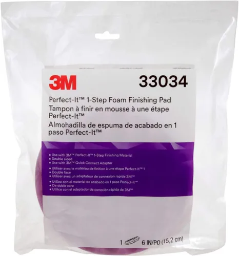 Miniatura 7 de 3M Perfect It - Almohadilla de acabado de espuma de 1 paso, 33034, conexión rápida, pulido de superficie, reparación de colisiones, pulido de alto