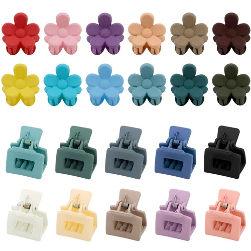 Miniatura 12 de SuPoo Pinzas pequeñas para el cabello, mini garras de flores, 20 piezas de accesorios para cola de caballo, garras de peinado de cabello de 1.1
