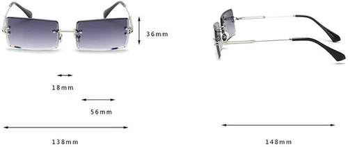 Miniatura 7 de MINCL - Gafas de sol rectangulares pequeñas para mujer ultraligeras color caramelo sin marco