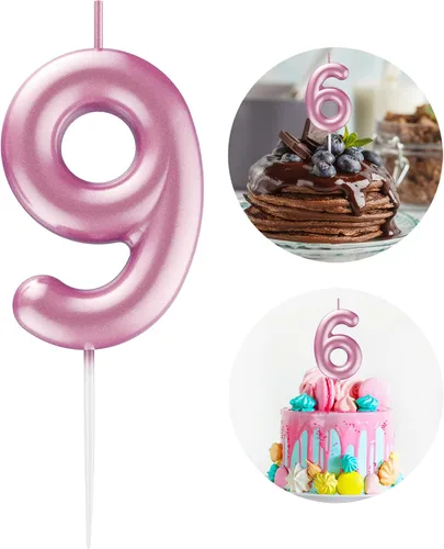 Miniatura 193 de Velas número 2 arcoíris con número 3D de feliz cumpleaños para decoración de fiesta de pastel de cumpleaños, suministros de celebración