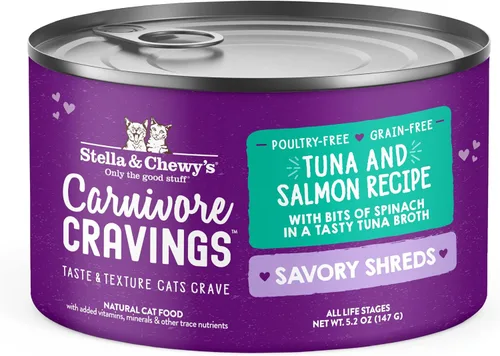 Miniatura 10 de Stella & Chewy's Carnivore Cravings Savory Shreds - Comida húmeda para gatos - Fórmula de alta humedad con pollo premium sin jaula y carne de res