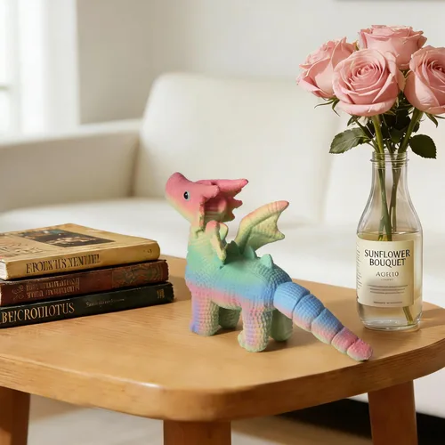Miniatura 6 de Bonita decoración de dragones alados para estantería de escritorio en casa, regalo único para amigos y familiares, mini figura de dragón criatura