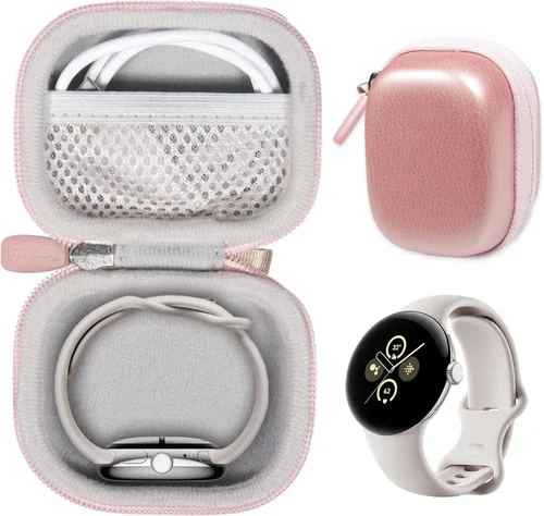 Miniatura 7 de Funda para Google Pixel Watch 2, Pixel Watch, con bolsillo de malla para cargador (negro)
