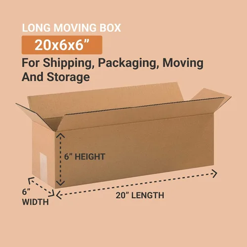 Miniatura 2 de BOX USA Cajas de envío grandes de 20 pulgadas de largo x 6 pulgadas de ancho x 6 pulgadas de alto, paquete de 25 cajas de cartón corrugado