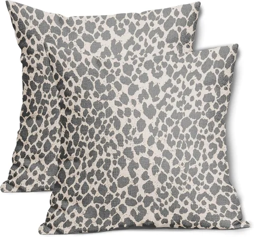Miniatura 22 de Juego de 2 fundas de almohada de 16 x 16 pulgadas con estampado de leopardo, diseño de leopardo, con cremallera, decoración del hogar para sofá