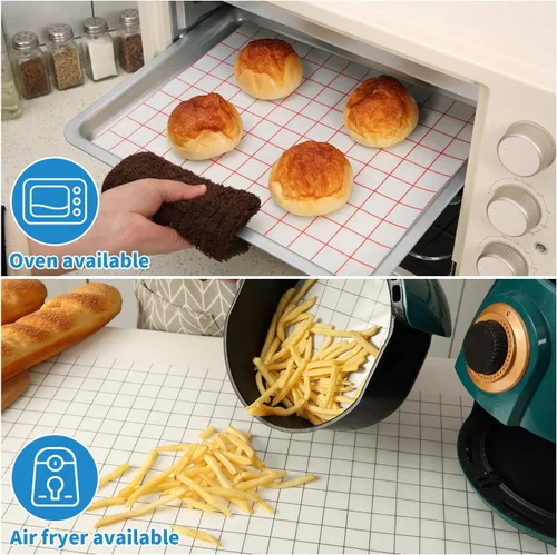 Miniatura 8 de Rollo de silicona para hornear de 16 pulgadas x 5 pies, corte libre, tapete antideslizante para repostería, revestimiento antiadherente reutilizable