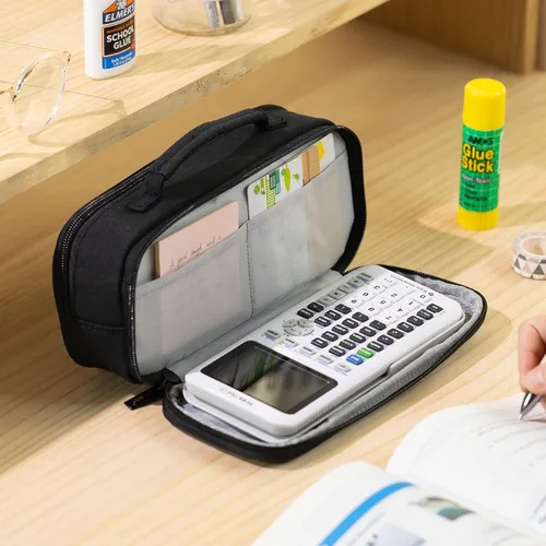 Miniatura 2 de EASTHILL Estuche para lápices de gran capacidad, organizador de bolsa para bolígrafos, bolsa de lona para lápices con asa, suministros escolares