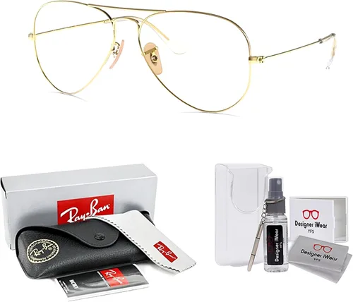 Miniatura 110 de Ray-Ban RB3025 - Lentes de sol de aviador de metal para hombre y mujer + paquete con kit de cuidado de gafas iWear de diseñador