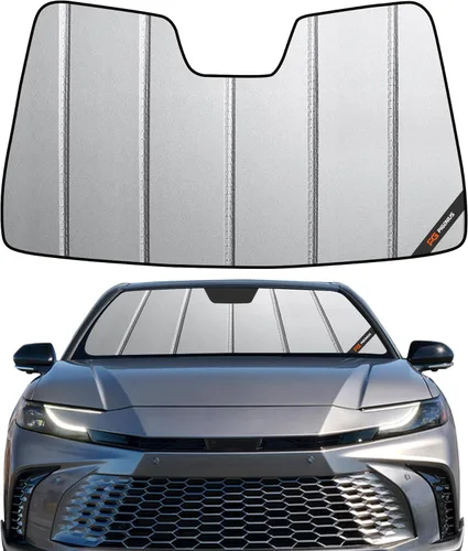 Miniatura 8 de Pigenius Parasol para parabrisas para Toyota Camry 2012-2017 (sin corte de sensor, 2012-2014 todos), acabado plateado metálico