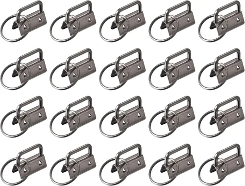 Miniatura 6 de uxcell 20 piezas de accesorios para llavero de 1.024 in/1 pulgada con llavero para correas de bolsa, pulseras, cordones, bronce oscuro