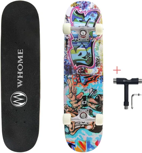 Miniatura 7 de WHOME Pro - Patineta completa para adultos, jóvenes y niños principiantes, de 31 pulgadas, doble patada, cóncava, 8 capas de arce duro alpino, rosa