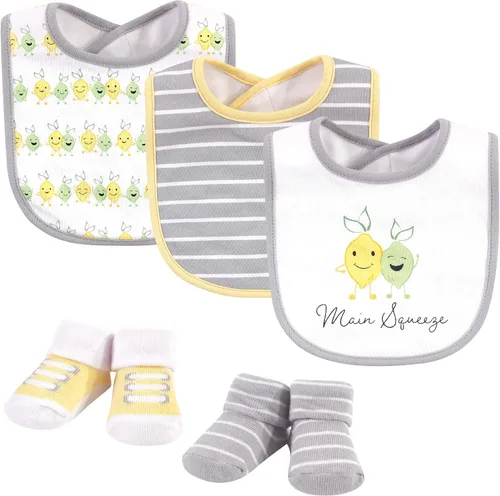 Miniatura 91 de Hudson Baby Conjunto de babero y calcetines unisex de algodón para bebé