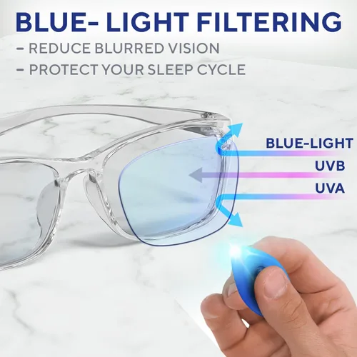 Miniatura 4 de Elegantes lentes de bloqueo de luz azul para mujeres y hombres, ayudan a reducir el deslumbramiento y la fatiga ocular digital de computadoras
