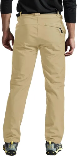 Miniatura 7 de TBMPOY - Pantalones de esquí de nieve impermeables con forro polar para hombre, para senderismo, montaña, revestimiento suave con cinturón