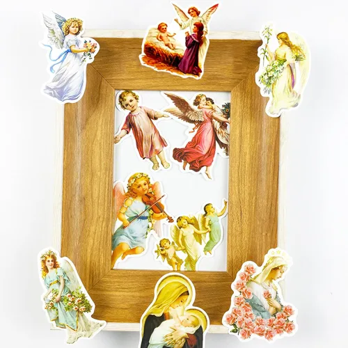 Miniatura 3 de Calcomanías católicas religiosas, paquete de calcomanías de fe y cruz de la Biblia religiosa, regalos para adultos, adolescentes y niños, 60 Jesús a