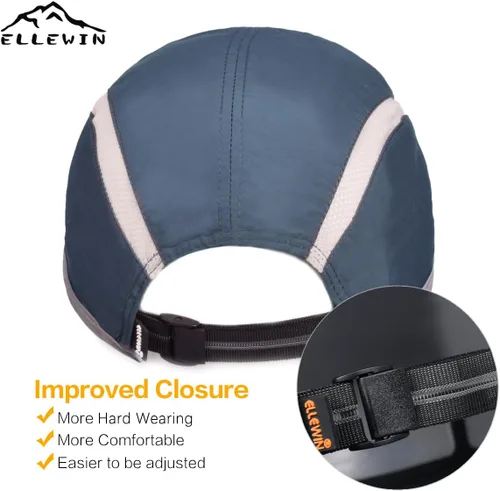Miniatura 29 de ELLEWIN Gorra de béisbol unisex UPF 50 sin estructura, con pico grande y plegable