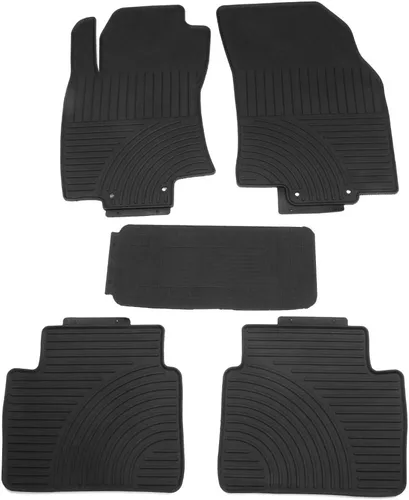 Alfombrillas de piso de ajuste personalizado compatibles con Nissan Rogue 2014-2020, goma de látex para todas las estaciones, interiores Negro