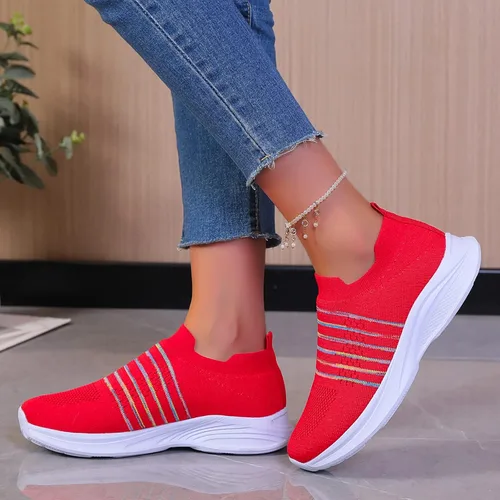 Miniatura 5 de Dress Shoes For Girls Women Fly Woven Mesh Running Shoes Athletic Tennis Walking Shoes Comfy Runners Fashion Sport Shoes Sandalias de cuña de mujer