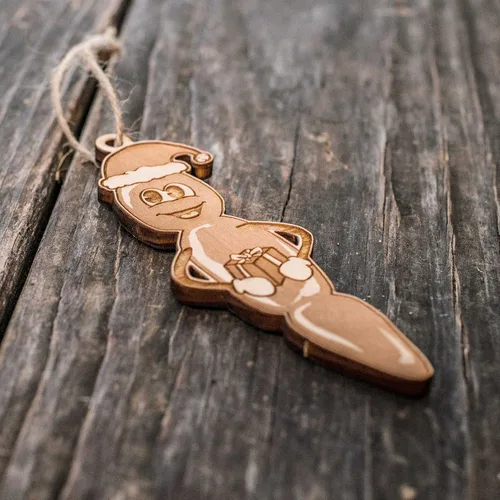 Miniatura 5 de Adorno - Howdy Ho - Madera Cruda 2x5in