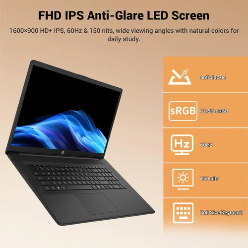 Miniatura 4 de HP Portátil para estudiantes en casa de 17.3 pulgadas, potente CPU Intel Core 5 120U de 10 núcleos, 32 GB de RAM, almacenamiento de 2 TB, cámara web