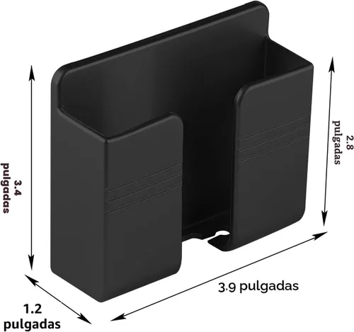 Miniatura 6 de CEI&BPY 2 piezas de soporte para teléfono montado en pared, soporte para teléfono con autoadhesivo. Soporte para teléfono para carga de RV. Negro