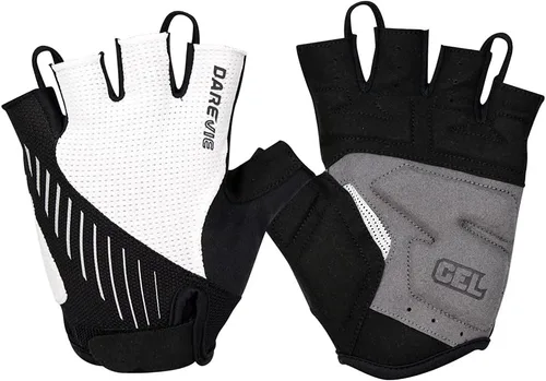 Darevie Guantes de ciclismo MTB de 0.197in con relleno de gel, guantes de bicicleta de medio dedo, guantes de bicicleta antideslizantes
