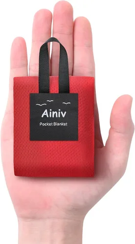 Miniatura 10 de Ainiv Manta de Picnic, Mini Tapete de Playa de Bolsillo 27.5 x 43.3 Pulgadas (1-2 Personas) Plegable, Ligera Impermeable Sin Arena, Lámina de Suelo