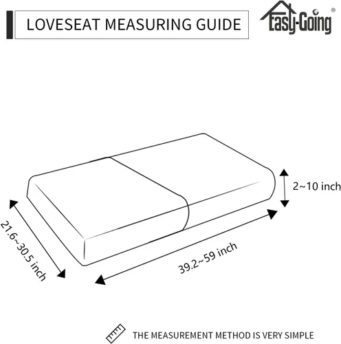 Miniatura 5 de Easy-Going Funda de cojín 100% impermeable para asiento de sofá, funda de cojín elástica de muebles, para niños, mascotas, cojín de sofá biplaza