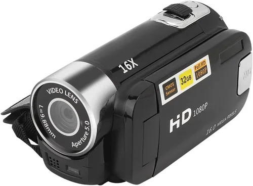 Miniatura 8 de Videocámara, cámara de video Full HD 1080P con cámara digital de 16 MP, pantalla LCD giratoria de 2.7 pulgadas, zoom digital 16X, videocámara