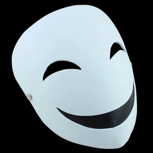 Miniatura 7 de Tkieio Máscara de cosplay de cara sonriente, accesorio de resina blanca para Halloween