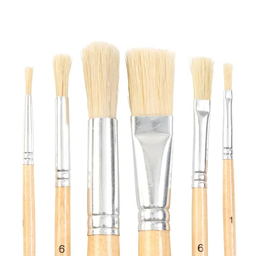 Miniatura 6 de Colorations Pinceles de pintura de caballete, varios tamaños, paquete económico, juego de 12 pinceles de pintura, asas de madera, cerdas naturales