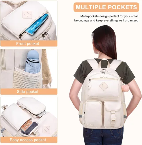 Miniatura 5 de Mochila escolar para niñas adolescentes, lindas mochilas universitarias para niños y estudiantes Bookbag Fit - Bolsa para laptop de 15.6 pulgadas