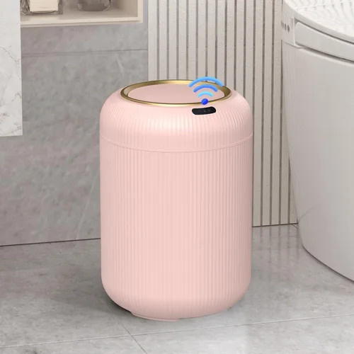 Miniatura 9 de Cubo de basura de baño con sensor de movimiento con tapa, cubo de basura automático de 3 galones/11 litros, cubo de basura negro inteligente, cubo
