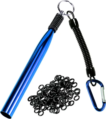 Miniatura 10 de Herramienta de aparejo loco, aparejos de cebo de pesca, herramienta de anillo de aparejo loco con 70 juntas tóricas de gusano, kit de gusano loco
