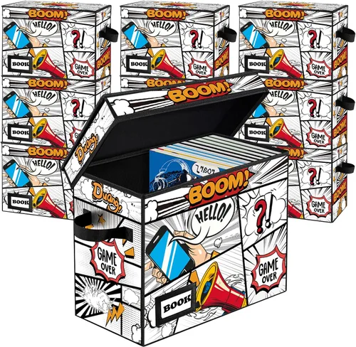 Miniatura 17 de Paquete de 2 Cajas de Almacenamiento de Cómics de Colección, Organizador Protector 15.8" X 7.8" X 11.8" Caja Corta Plegable con Capacidad