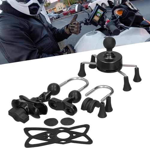 Miniatura 4 de Soporte de teléfono para motocicleta, soporte para teléfono celular, modificación universal con 13 accesorios, soporte de bicicleta para manillar