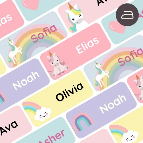 Miniatura 13 de Etiquetas de nombre termoadhesivas y etiquetas de nombre para ropa (120 unidades), etiquetas de tela personalizadas para niños, escuela, guardería