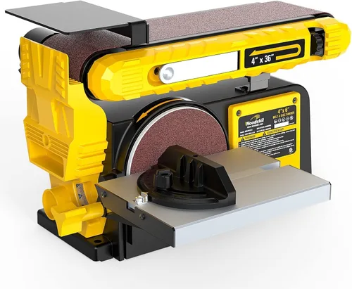 Miniatura 8 de Woodskil Combo de lijadora de banda y disco de 4.5 amperios, lijadora de banda de 4x36" y lijadora de disco de 6" con motor de 3/4HP, modelo mejorado