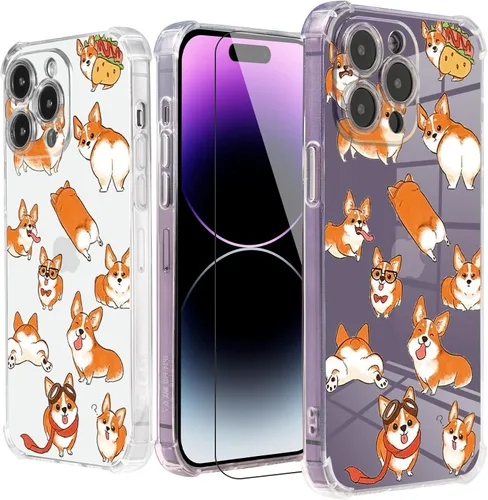 Miniatura 11 de Roemary Buffertech - Funda protectora para iPhone 13 Pro Max con diseño Golden Retriever, diseño de arcoíris con protector de pantalla