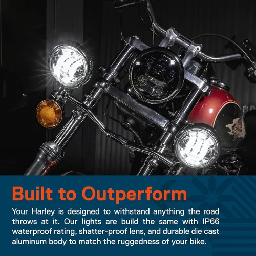 Miniatura 3 de TRUE MODS 2 piezas de 11.4 cm Osram LED Harley luz antiniebla de paso [acabado negro] luz antiniebla de paso para motocicleta Harley Davidson