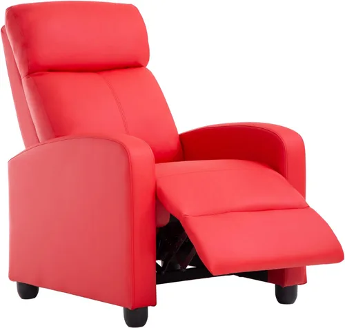 Miniatura 9 de BestMassage - Sillón reclinable sin función de masaje, con soporte lumbar, reclinación de empuje ajustable, reposabrazos anchos, reposapiés y Negro
