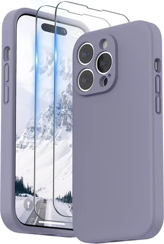Miniatura 11 de SURPHY Funda diseñada para iPhone 14 Pro con protector de pantalla, (protección de cámara y forro de microfibra suave), funda de silicona líquida