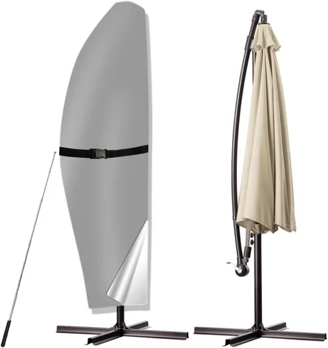POYEE Funda para paraguas, 420D impermeable, para exteriores, para sombrilla de 7.5 a 11.5 pies, color beige