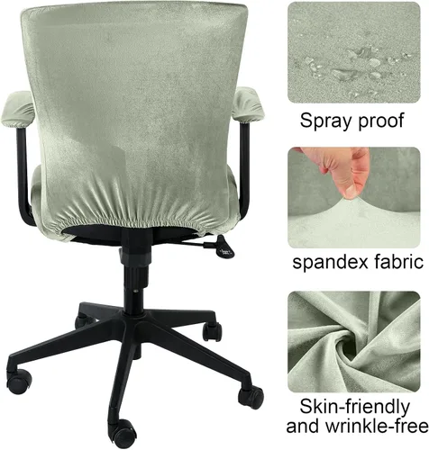 Miniatura 3 de Tallew Juego de 4 Fundas para Silla de Oficina, Fundas Universales Elásticas para Computadora, Fundas Protectoras Estiratables para Asiento