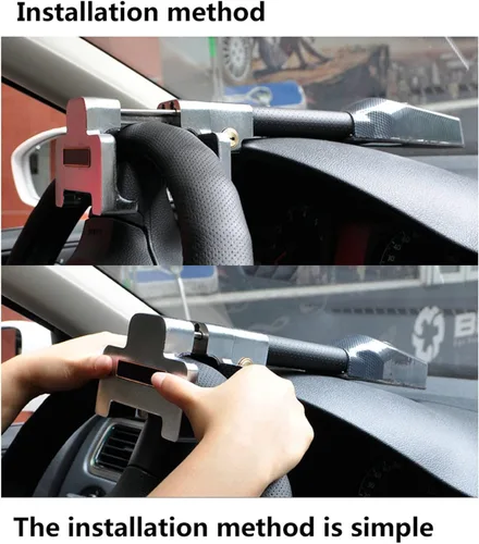 Miniatura 8 de Bloqueo de Volante Amorin con Alarma y Luz, Productos de Seguridad para Coche Dispositivo Antirrobo, Barra Antirrobo para Coche SUV de Alta