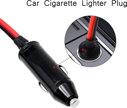Miniatura 3 de CERRXIAN 1 a 3 encendedor de cigarrillos de coche 12v 24v adaptador de cargador de alimentación 3 vías divisor hembra enchufe cable de extensión
