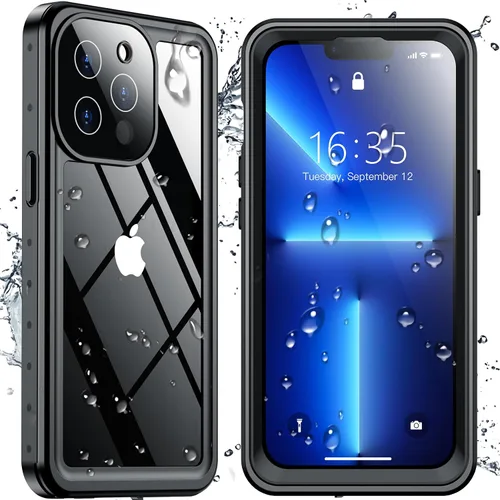 SPIDERCASE Solo diseñada para el iPhone 13 Pro Max, funda impermeable, lente incorporada y protector de pantalla, protección completa de alta