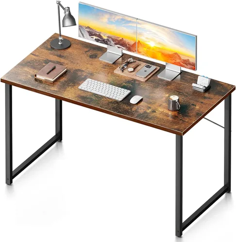 Miniatura 29 de Coleshome Escritorio para computadora de 48 pulgadas, escritorio moderno de estilo simple para oficina en casa, escritorio de estudio para Roble gris